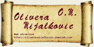 Olivera Mijalković vizit kartica
